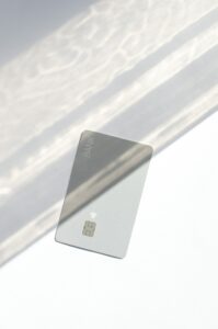 Credit card on a table, representing an international student applying for their first US credit card